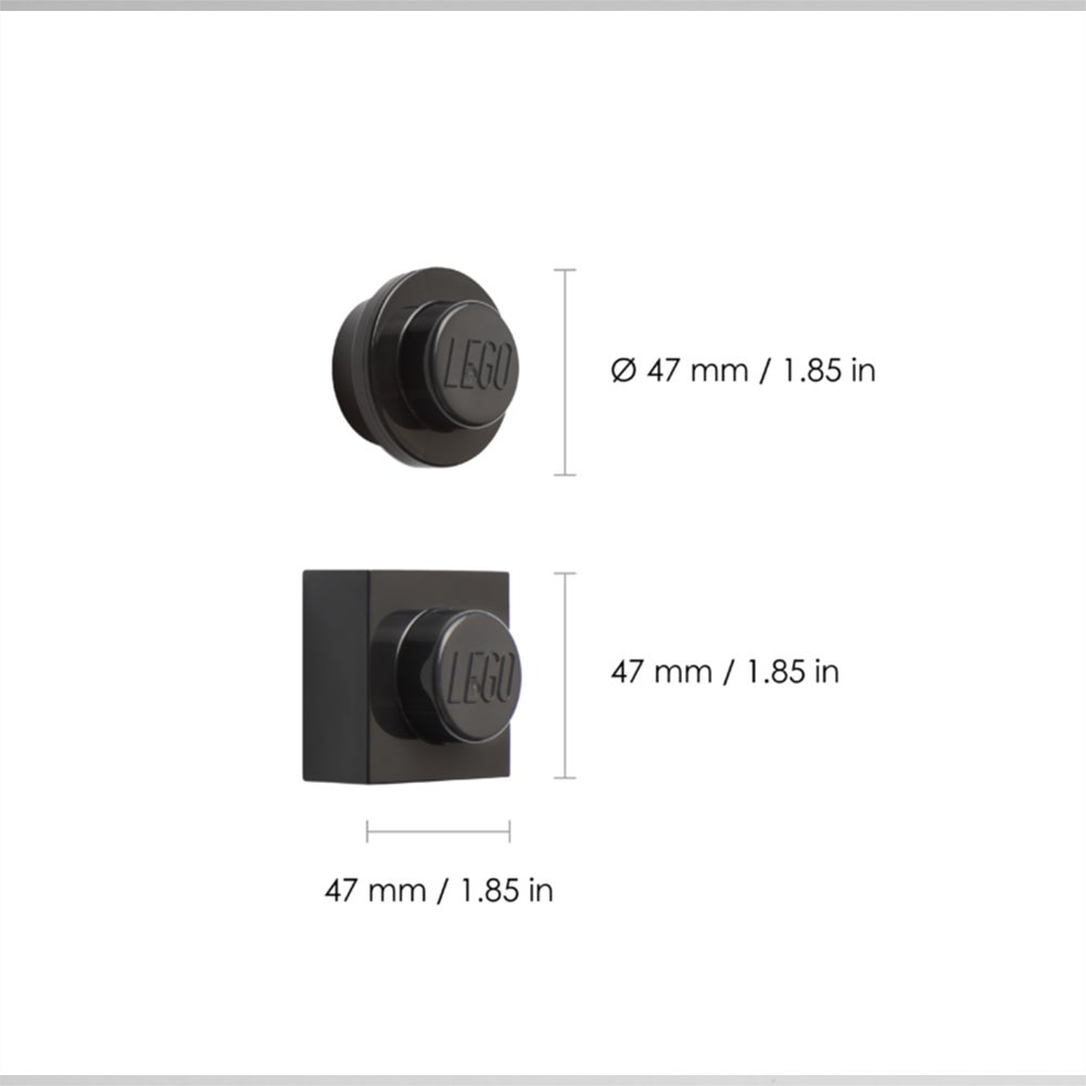 LEGO - 2PC MAGNET SET BLACK (6) ML